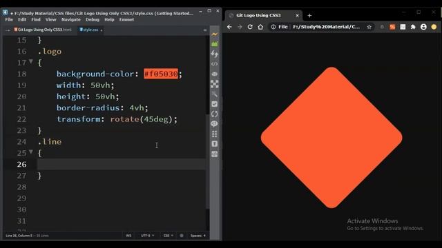 Git Logo Using CSS3 || Full Tutorial