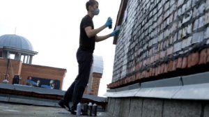 граффити на крыше, kuffs art, Москва