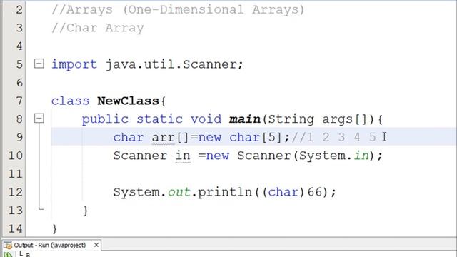 #026 [JAVA] -  One Dimensional Array (Char Array)