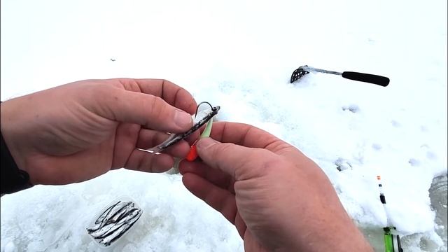 как насадить тюльку на мормышку / зимняя рыбалка 2022 / рыбалка / судак на тюльку /