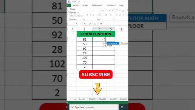 How To Use Excel Floor Function @BrainUpp