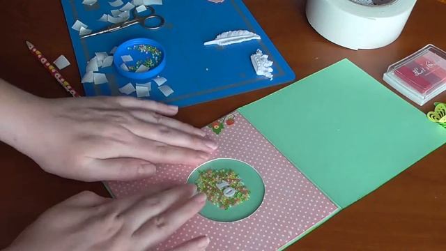 Открытка на день рождения своими руками (скрапбукинг).