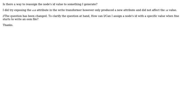 GIS: FME assign specific node id with OSM writer смотреть онлайн