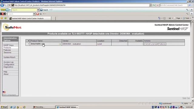 Sentinel Support -How To Cancel An Attached Sentinel HASP License