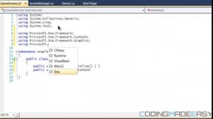 C# Xna Platformer Made Easy Tutorial 1 - ScreenState [Part 1]