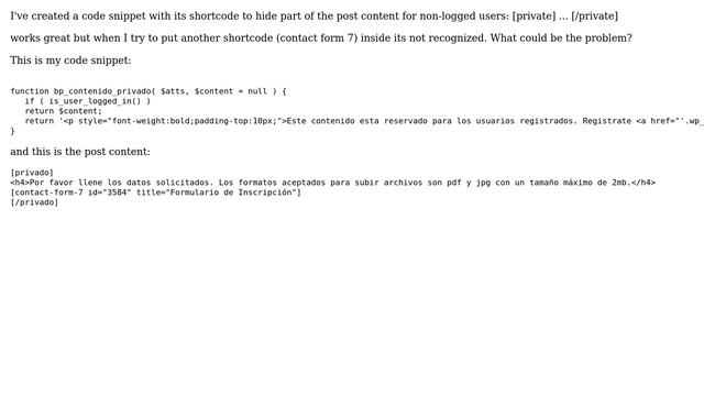 Wordpress: Contact Form 7 Shortcode not recognized inside another shortcode смотреть онлайн