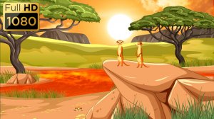 Анимационный фон "Саванна". Cartoon background "Savanna".