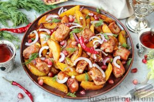 Праздник вкуса.
ЖАРЕНОЕ МЯСО С КАРТОФЕЛЕМ
