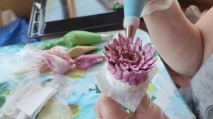 хризантемы  из  зефира