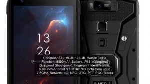 Conquest S12, 6GB+128GB, Walkie Talkie Function, 8000mAh Battery, IP68 Waterproof Dustproof Shockpr