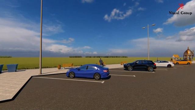 3D Эскиз Автомобильная дорога и Маф (Малая архитектурная форма)
