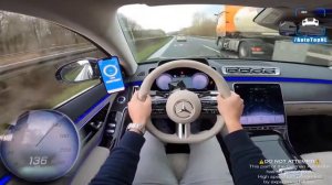 2021 Mercedes-Benz S500 W223 TOP SPEED on AUTOBAHN