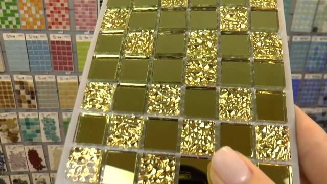 Зеркальная золотистая мозаика для декоративной отделки