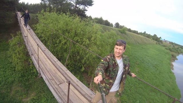 Подвесной мост через реку Быстрица смотреть онлайн