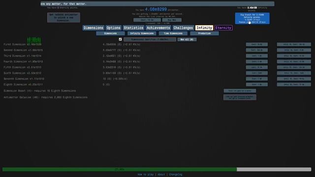 Antimatter Dimensions Part 45 - Redoing the infinity challenges смотреть онлайн