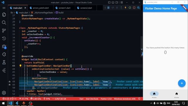 Material 3 bottom navigation bar |flutter Widget in depth
