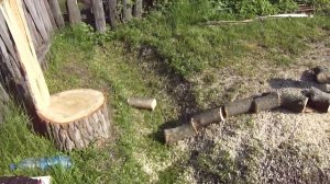 Заготовка дров с помощи мини трактора