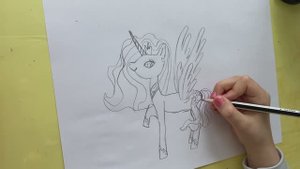Рисуем вместе. Пони принцесса Селестия.