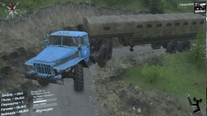 SpinTires. КАМАЗ с управляемым удлиненным роспуском демонстрирует чудеса маневрирования