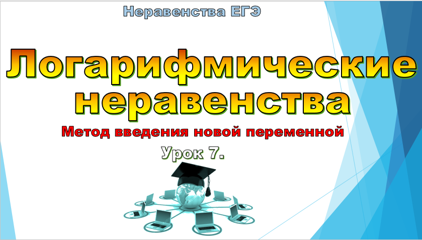 Логарифмические неравенства. Метод введения новой переменной. ( 2 часть)