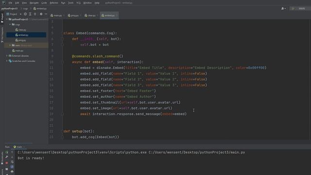 ДИСКОРД БОТ #5 | ЭМБЕДЫ/КРАСИВЫЕ СООБЩЕНИЯ | DISNAKE/DISCORDPY | DISCORD BOT PYTHON