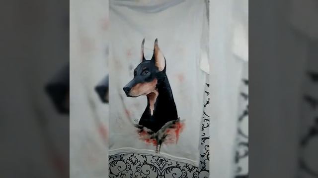 Рисунок по ткани "Доберман" смотреть онлайн