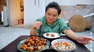 苗大姐馋死红烧肉了,配上油豆腐一咬就冒汁,肥而不腻连吃两大碗【苗阿朵美食】
