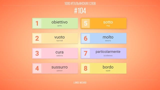 #104 | 1000 итальянских слов. Для свободного общения на итальянском!