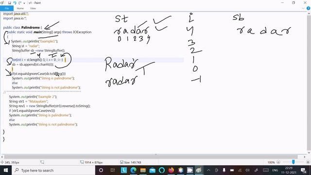 Check Palindrome String in Java