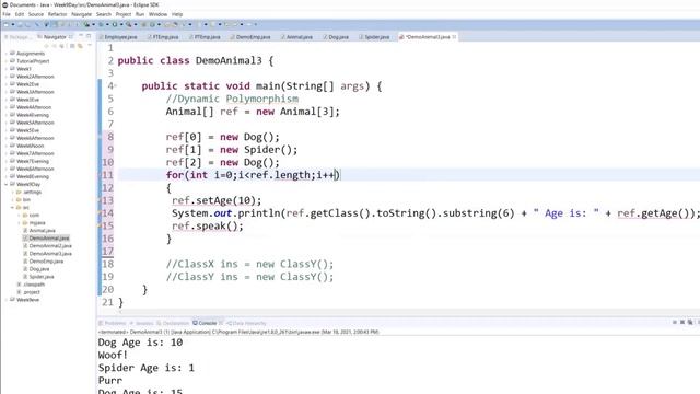 Java Abstract Class | Java Dynamic Polymorphism | Java Interfaces