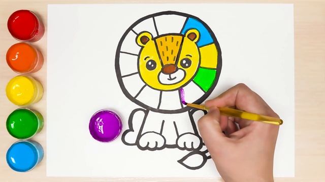 Coloring Book Pages - Animals, Lion смотреть онлайн