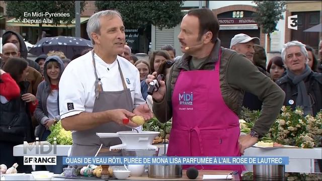 RECETTE : Quasi de veau rôti, purée parfumée à l'ail rose de Lutrec, jus de fleurs de romarin смотреть онлайн