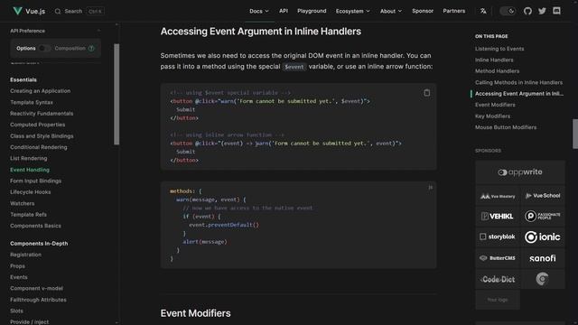 Comment jouer avec les Events Vue 3