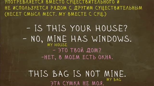 Какая разница между My и Mine? "Простой Английский"