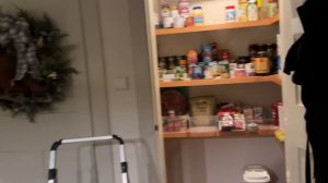 Christmas organizing of the kitchen, pantry, and Butler's Pantry and using a sled as a tree stand.