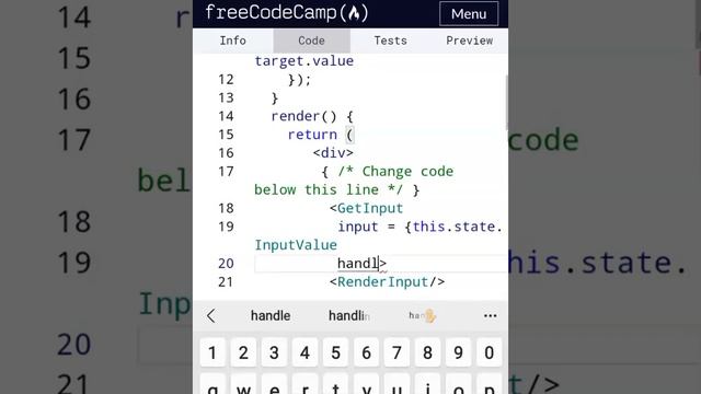 Pass a Callback as Props - freeCodeCamp basic React - React tutorial for beginners