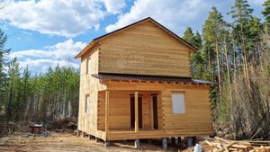 Двухэтажный деревянный дом баня в Сыктывкаре, м. Яг-Кар. План дома бани 8 на 8. Центр Домостроения