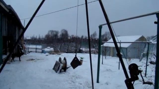 Лебедка на треноге//Подъем грузов//Забой животных//Сельское подворье//Россия// смотреть онлайн