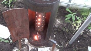 Работа Печки на отработанном масле.