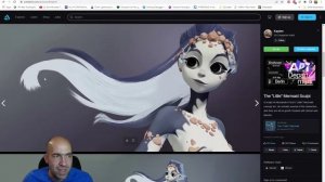 Голова девушки и отзыв с Artstation менее чем за 2 часа.