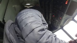Запуск Ми-8, вид с кабины пилотов.