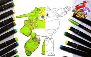 Раскраска Супер крылья самолёт-трансформер Мира.