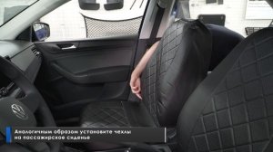 Установка автомобильных чехлов на Volkswagen Polo VI лифтбек 2020-