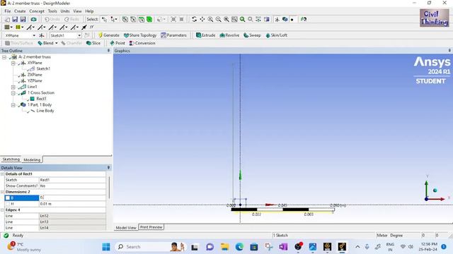 Static Structural Analysis in Ansys Workbench 2024 Problem 02