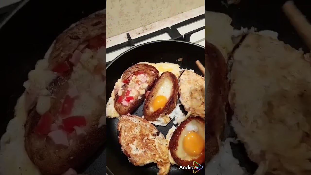Вкусный завтрак, необычная подача! Яичница в хлебе..