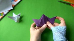Оригами воробей.Как легко и быстро сделать оригами воробей.