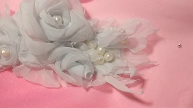 ЦВЕТЫ ИЗ ОРГАНЗЫ УКРАШЕНИЕ НА ШЛЯПУ/ORGANZA FLOWERS HAT DECORATION
