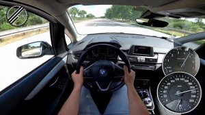 BMW 218i Active Tourer F45 136 PS Top Speed Drive On German Autobahn With No Speed Limit POV