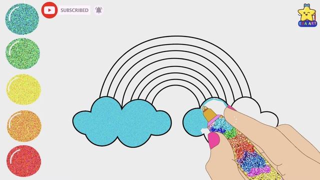 Цртање облака у дугиним сјајима за децу | Glitter Rainbow Cloud Drawing for Kids | Eva Art смотреть онлайн