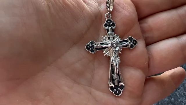 Серебряный крест с чернением смотреть онлайн
